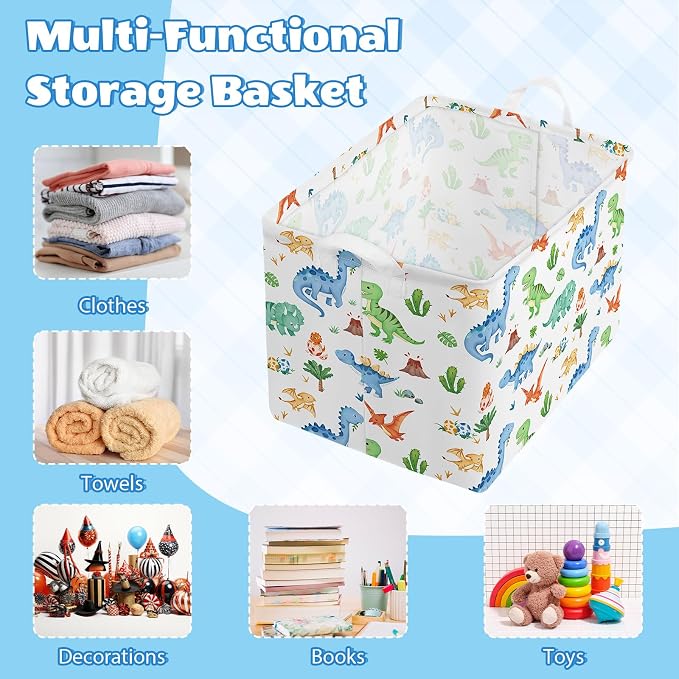 Collapsible Storage Basket Collapsible Fabric Laundry Basket with Handles - Image 5