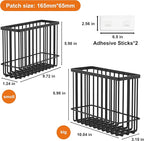 2 Pack Cabinet Door Organizer, Foil and Plastic Wrap Organizer, Wall Mounted Kitchen Organizers and Storage Wire Basket, Pantry Door Storage Kitchen Wrap, Black - Image 2