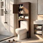 Bealife Over The Toilet Storage Cabinet with Open Shelf - Espresso by Bealife