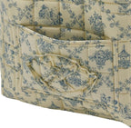 Quilted Fabric Storage Basket with Handles & Pocket, Foldable Laundry Hamper Boho Floral Print Organizer Bin for Home, Picnic, Office 12"x10"x10" (B-3) - Image 5