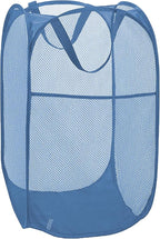 Mesh Pop Up Laundry Hamper for Cruise, Collapsible Laundry Basket Foldable Dirty Clothes Hamper with Handles, Side pocket, Ash Blue - Image 8