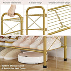 Hoctieon 2 Tier Shoe Rack for Closet, Durable Mesh Style Shoe Rack, Entryway Shoe Shelf, Shoe Storage Organizer for Hallway, Bedroom, Living Room, Wardrobe, Gold - Image 7