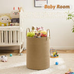Artfeel Laundry Basket,Woven Cotton Rope Laundry Hamper,100L for Decorative Storage of Dirty Clothes,Toys and Blankets in Bathroom,Baby Room and Living Room - Image 4