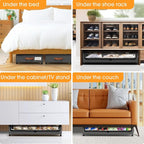 Under Bed Storage with Wheels 1Pack Storage Containers with Clear Window | Under Bed Drawers Rolling Under Bed Storage for Clothes,Shoes, Blankets (30.71 x 16.93 x 6.69 in, Dark Grey) - Image 7