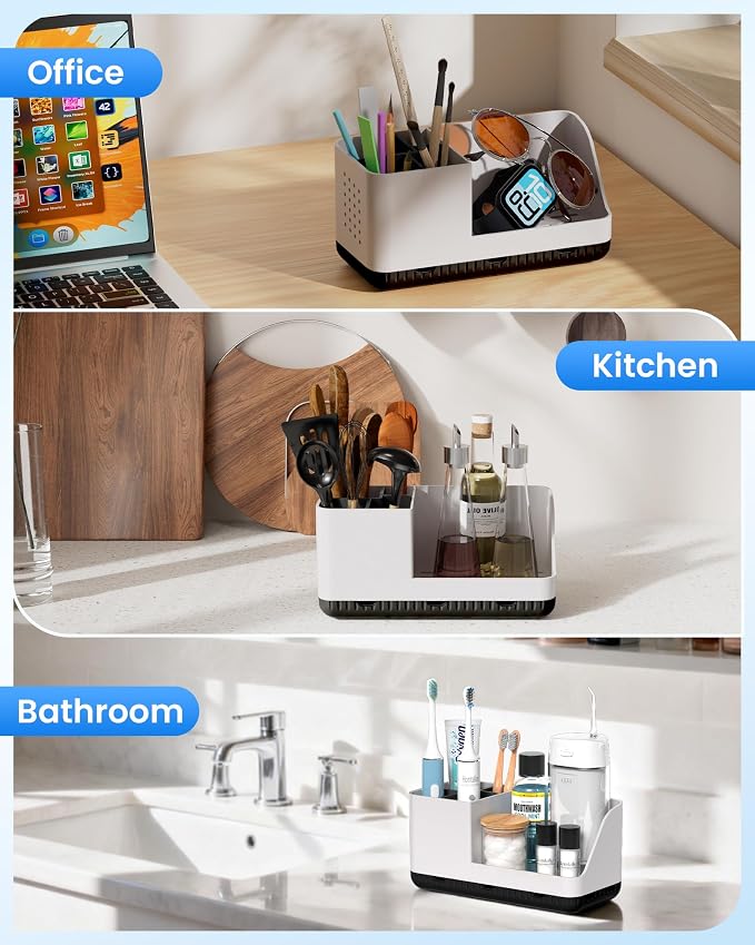 Toothbrush Holder Bathroom Counter Organizer & Storage Detachable - Image 7