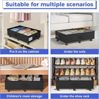 Babenest 4-Pack Under Bed Storage Organizer on 6 Wheels for Clothes - Image 5