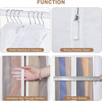 60 Inch Premium Cotton Garment Bag for Hanging Clothes and Storage - Image 3