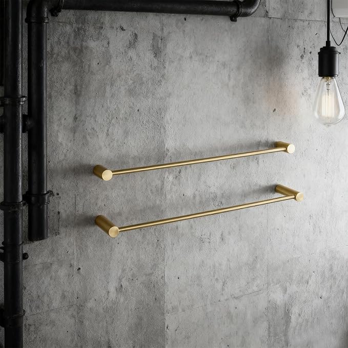 Towel Racks for Bathroom, NEWRAIN 30 inch Double Bath Towel Bar Wall Mounted, Stainless Steel Kitchen Towel Holder, Brushed Gold Towel Rod Towel Rail Hange - Image 6