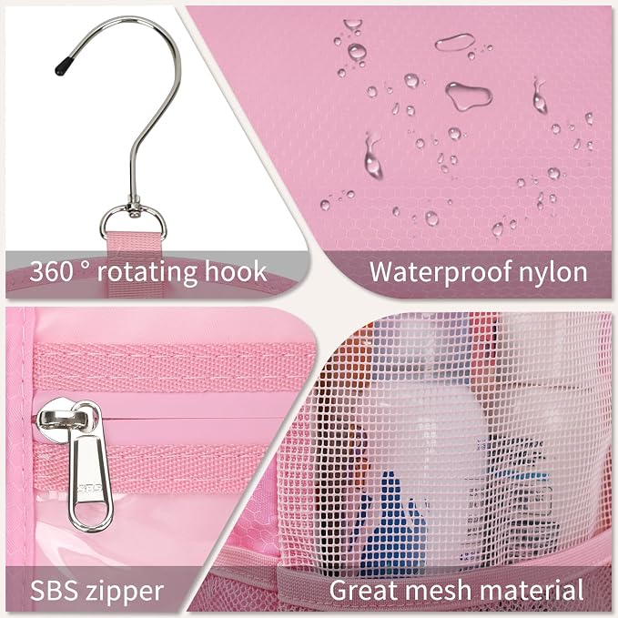 Hanging Mesh Shower Caddy Portable for College Dorm Room Essentials Pink - Image 6