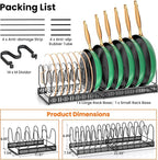 MUDEELA Expandable Pot Pan Lid Organizers inside Cabinet, 14 Divider-Black - Image 7