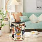 Black Cat Flower Laundry Basket Floral Vase Art Oxford Cloth Laundry Hamper - Image 6