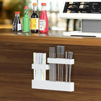 Acrylic Straw Organizer for Cabinet Door - 9.5'' Large White Adjustable 3-Part Reusable Drinking Straw Holder Dispenser Kitchen Accessories Container Cupboard Door Mounted - Image 8