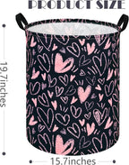 MAIZMZ Girls Room Storage Basket Decor Organizer Bins Kids Hamper Storage Bins Toy Box Women Laundry Basket Large Canvas Collapsible Chest for Home/Dorm/Kitchen/Pet/Office/Closet/Shelf/Gift Baskets - Image 2