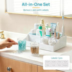 Vtopmart 5 PCS Bathroom Countertop Organizer Sets, White - Image 4