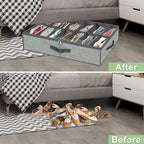 homyfort 28 Pairs Shoe Organizer Under Bed, Underbed Shoe Storage Boxes Bins, Organizador De Zapatos, Extra Large Zapateras Organizer, Grey, Set of 2 - Image 8