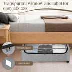 Under Bed Storage with Wheels, 2 Pack Under Bed Storage Containers, 10.6 inches Tall Underbed storage bins on Wheels, Rolling Under the Bed Metal Drawers for Clothes, Blankets, Shoes (XXXL, 90L) - Image 4