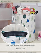 Round Forest Laundry Hamper Waterproof Fabric Home Storage - Image 6