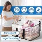RoomHacks Moving Bags, Heavy Duty Large Storage Bags, 100L, 4 Pack, Clear | Water-Resistant Packing Bags with Reinforced Handles & Dual Zippers, Foldable Storage Totes for Dorm Move & Home Organization - Image 4