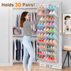 UVIAHOMI Over the Door Shoe Organizer for 30 Pairs, 10-Tier Light Grey - Image 4