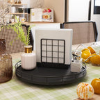 12" Lazy Susan Turntable Organizer for Table Top, Round Wooden Lazy Susan for Cabinet Kitchen Decor Centerpieces Coffee Table, Storage Condiments Spices, Bathroom Vanity Tray for Soap, Black - Image 4
