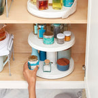 YouCopia Crazy Susan Two-Tier Turntable, Height-Adjustable Lazy Susan Organizer for Kitchen Cabinet and Pantry Organization and Storage, White - Image 7
