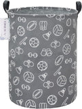 Round collapsible Large Sports Ball Laundry Hamper for Adults Kids by ONOEV