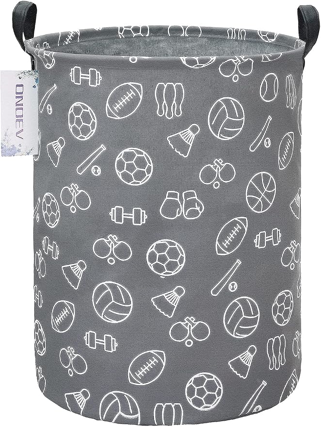 Round collapsible Large Sports Ball Laundry Hamper for Adults Kids by ONOEV