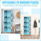 Windyun 1 Pcs 40 Pocket Over the Door Shoe Organizer Hang,Sky Blue - Image 6