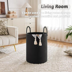 Artfeel Laundry Basket,Woven Cotton Rope Laundry Hamper,80L for Decorative Storage of Dirty Clothes,Toys and Blankets in Bathroom,Baby Room and Living Room - Image 2