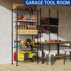 REGILLER 5-Wire Shelving Metal Storage Rack Adjustable Shelves,Standing Storage Shelf Units for Laundry Bathroom Kitchen Pantry Closet(Black,14.1" D x 30" W x 79" H) - Image 4