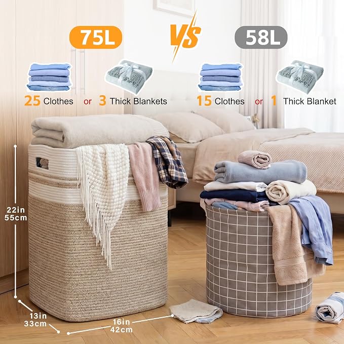 OIAHOMY Laundry Hamper Collapsible Laundry Basket Clothes Organizer Yellow - Image 4