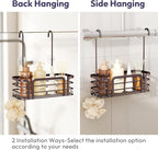 SWTYMIKI Shower Caddy Hanging Organizer - Over the Door Shower Caddy with 6 Hooks, 2 Installation Ways, Stainless Steel Rustproof Bathroom Organizer, Bronze - Image 3