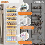 8-Tier White Door Mounted Hanging Spice Rack Shelves for Kitchen Home - Image 7