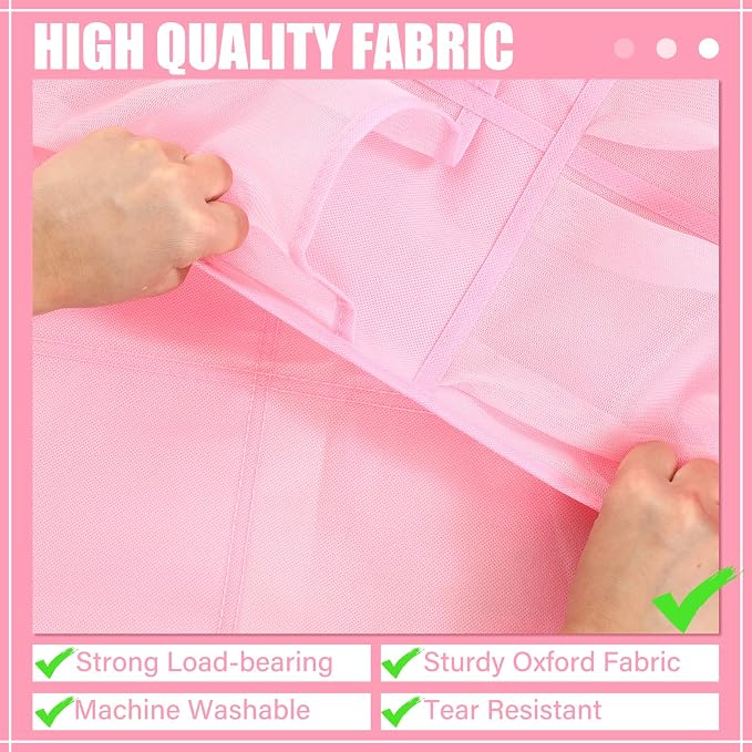 Windyun 2 Pcs 40 Pocket Over The Door Shoe Organizer, Pink - Image 6