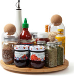 13in Bamboo Lazy Susan Turntable Organizer for Kitchen Countertop, Cabinet by Mamalucky