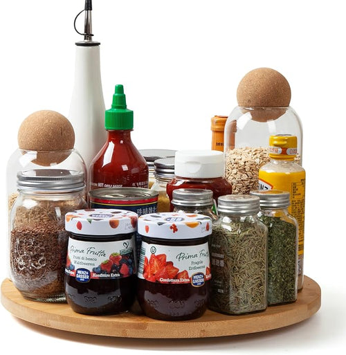 14in Bamboo Lazy Susan Turntable Organizer for Cabinet by Mamalucky