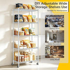 REGILLER 5-Wire Shelving Metal Storage Rack Adjustable Shelves,Standing Storage Shelf Units for Laundry Bathroom Kitchen Pantry Closet(Silver,11.8" D x 21.2" W x 55" H,With Wheels) - Image 6
