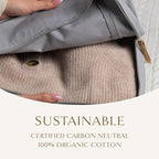 Hayden Hill Luxury Organic Cotton Sweater Storage Bag For Cashmere 15 Inch | Fits 4 Fine Knits, Breathable, Moth Proof, Garment Storage Bag For Cashmere, Zippered, Certified Carbon Neutral, Gray - Image 3