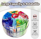 Drink Packet Organizer for Powdered Drink Mix,Powder Packet,Water Packet,Water Flavor Packet,hydration packets, Lazy Susan 360° Turntable Organizer for Drink Mix Necessities - Image 3