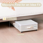 Vincona Under Bed Storage with Wheels, 2 Pack Under Bed Storage Containers with Label Holders for Clothes, Shoes and Blankets, Rolling Underbed Shoe Organizer with Cover, Beige (30.71x15.7x7.28 in) - Image 6