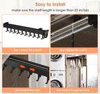 Pull-out Mop and Broom Holder with 20 Sliding Hooks - Image 3