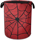 Red Spider Web Laundry Basket Collapsible Laundry Hamper, Oxford Cloth Storage Bin for Room/Bathroom/Bedroom/Dormitories 16" X 20.8" by NSMNSM