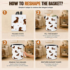 Dachshund Foldable Laundry Hamper with Handles,Cute Dog Oxford Clothes Storage Basket, Portable Laundry Basket Organizer for Laundry Room Bedroom Bathroom Dorm,20.8x16 Inch - Image 6