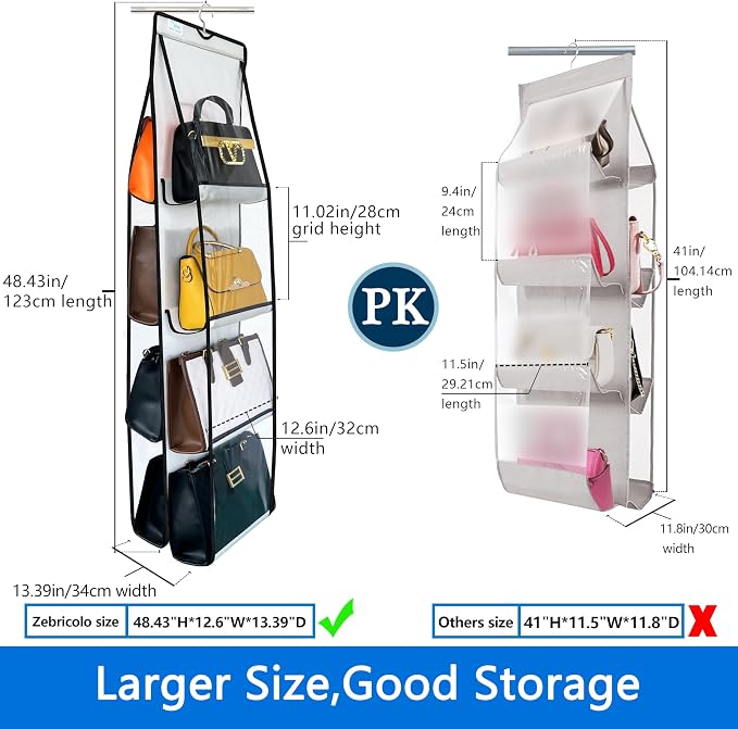Purse Organizer for Closet, Heavy Duty Hanging Handbag Storage - Image 3