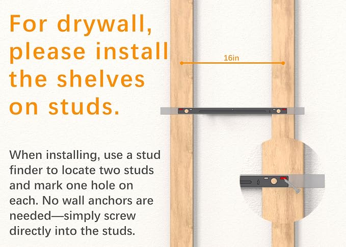 BAYKA Black Floating Shelves 22.5in, Set of 2, Wall Mounted for Wall Decor - Image 9