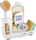 SWTYMIKI Sink Caddy Sponge Holder - Kitchen Sink Organizer with High Brush Holder for Countertop to Hold Dish Soaps and Sponges, Stainless Steel, White by SwtyMiki-TidyHomeSweetLife