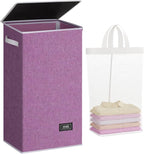 SOLEDI 100L Laundry Hamper with Lid, Large Collapsible Laundry Basket by SOLEDI