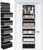 Over The Door Organizer Storage Large Capacity Hanging Bedroom Storage | 6 Shelves, Detachable, 40 LB Capacity, Mesh Design, Clear Window, Sturdy, Storage Organizer for Nursery, Pantry & Closet by WiseLife