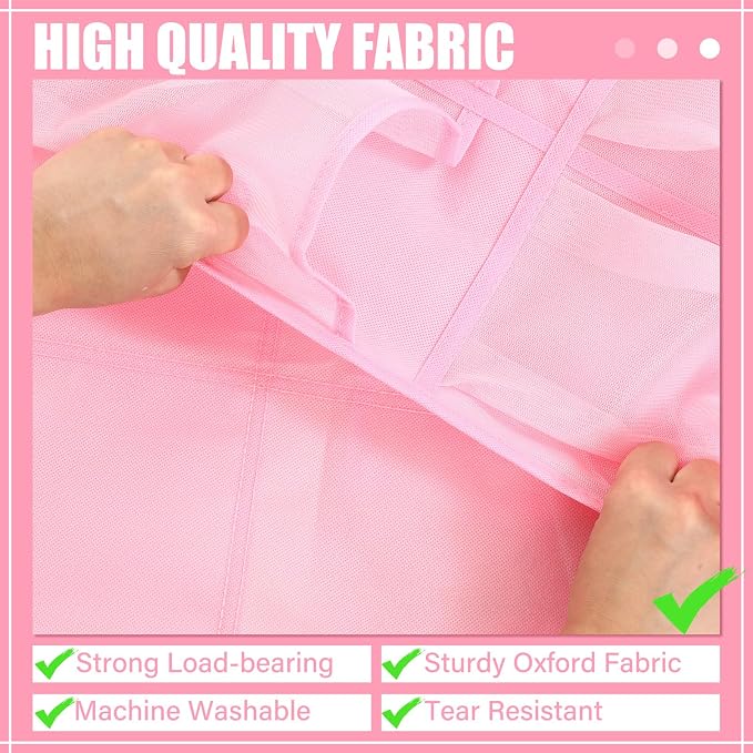 Windyun 1 Pcs 40 Pocket Over the Door Shoe Organizer Hang,Pink - Image 5