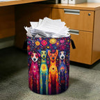 Dog Flower Laundry Basket Foldable Laundry Hamper With Handles Clothes Storage Bucket Organizer Laundry Bag For Bedroom Bathroom Laundry Storage 19.6 x 15.7 - Image 7